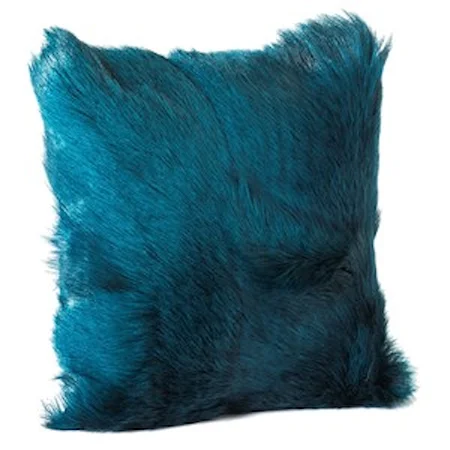 Goat Fur Pillow Teal